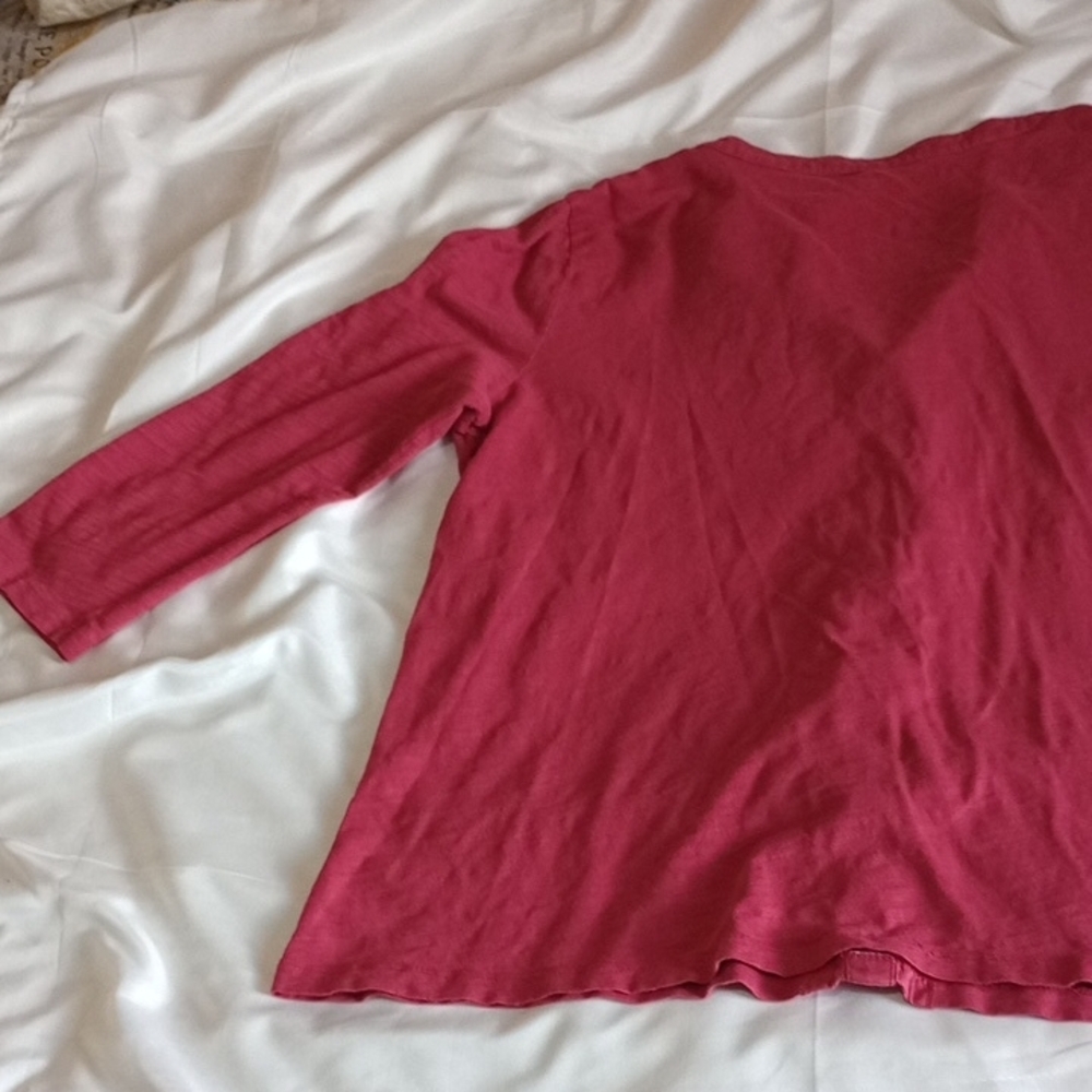 LOFT Fuchsia Ruffle Top - Picture 10 of 12